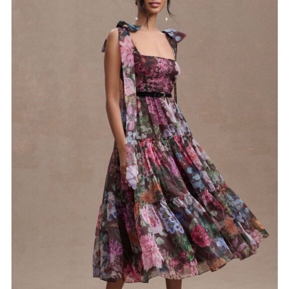 BHLDN Dresses & Skirts - Anthropologie Geisha Designs x BHLDN Isabella Floral Tiered Dress